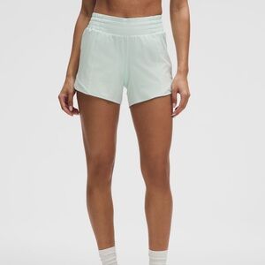 Lululemon Hotty Hot HR Short 4” Lined, Mint Breeze, Size 14